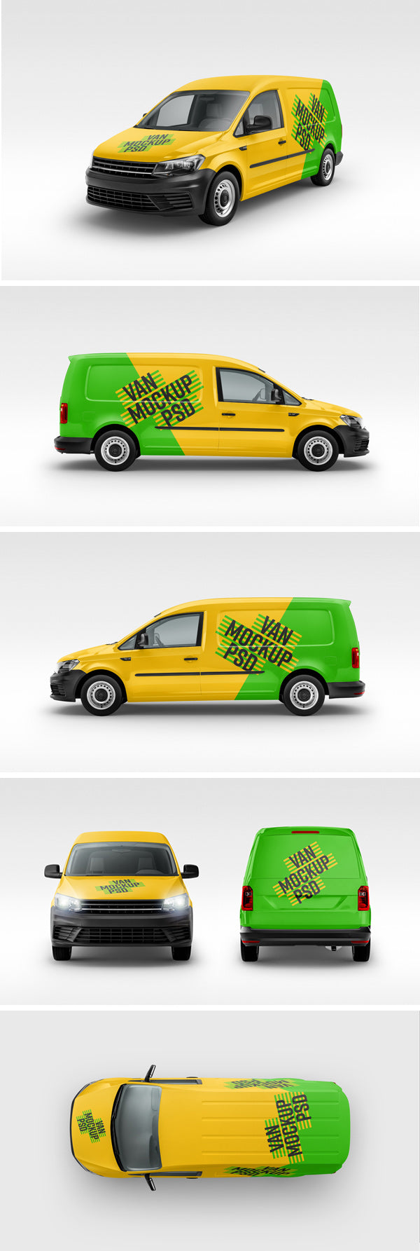 Free 6 Angels of a Panel Van Mockup PSD