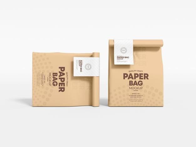 Free Kraft Paper Bag With Coffee Cup Mockup PSD - Good Mockups