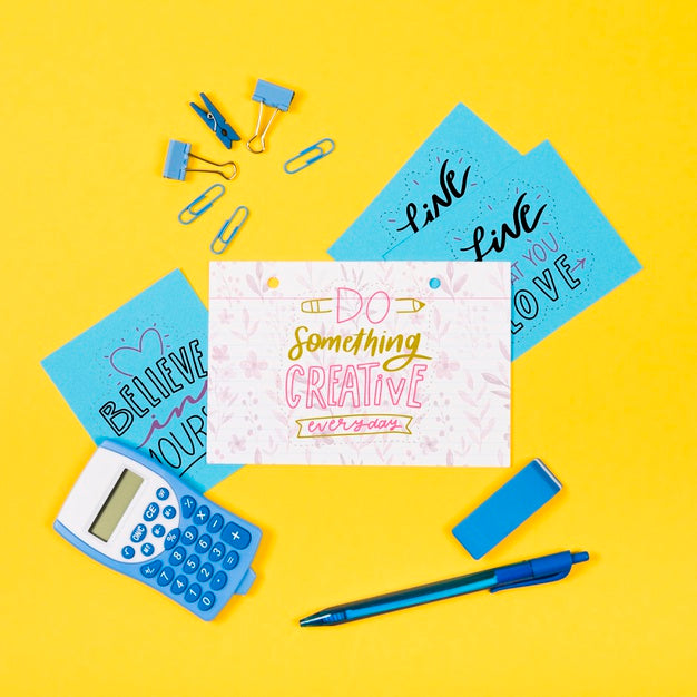 Free Paper Sheet On Desk With Positive Message Psd