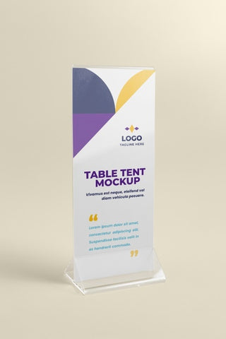 Free Paper Table Tent Mockup Isolated Psd