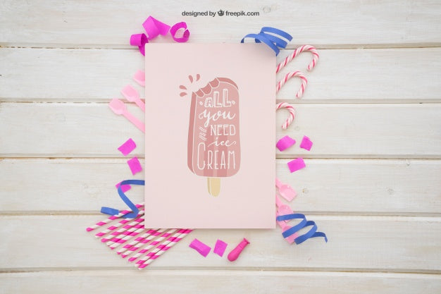 Free Party Composition With Paper In Middle Psd