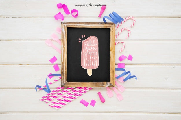 Free Party Composition With Slate In Middle Psd