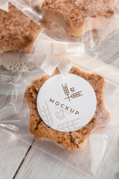 Free Pastry In Transparent Packaging Above View Psd