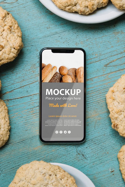 Free Pastry Shop Concept Mock-Up Psd