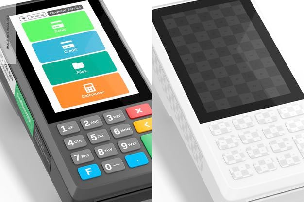 Free Payment Device Mockup, Close Up Psd