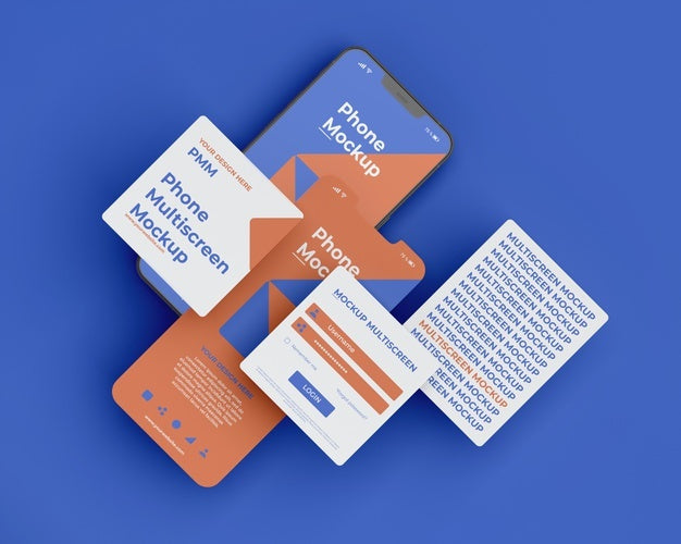 Free Phone Mockup Design Of Multiscreen Gravity Psd