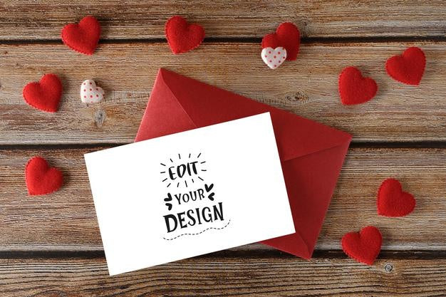 Free Photo Of Card With Place For Writing Message For Lover Psd