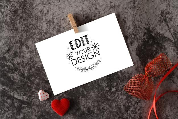 Free Photo Of Card With Place For Writing Message For Lover Psd