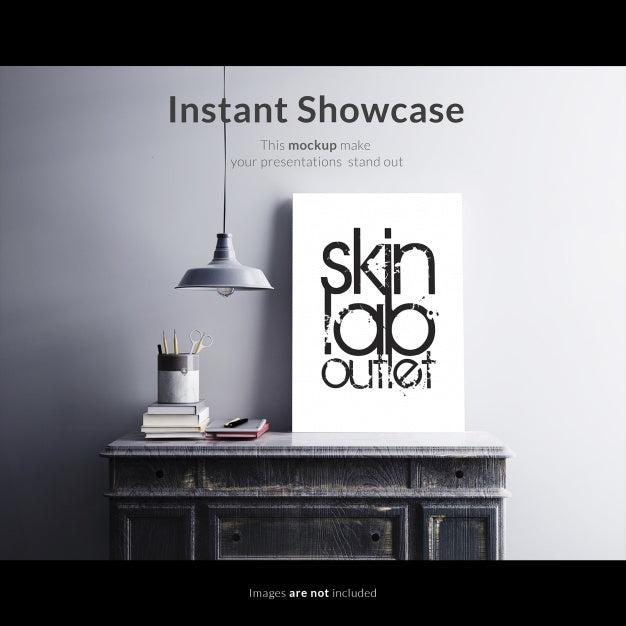 Free Picture On Old Chest Of Drawers Mock Up Psd