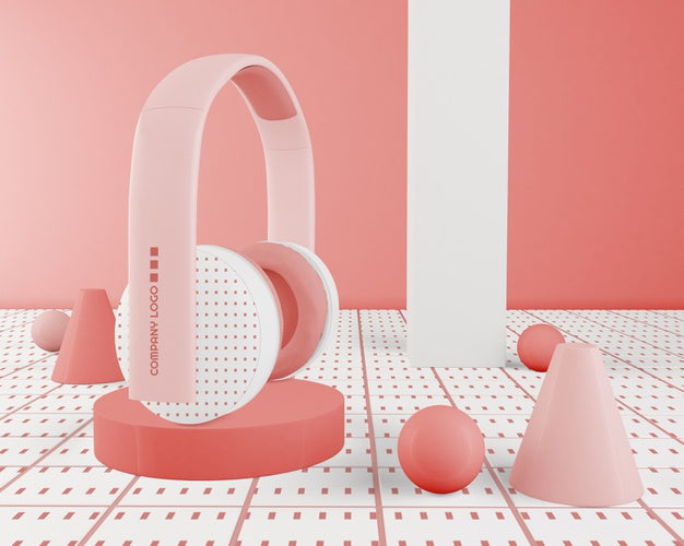 Free Pink Minimalistic Headphones Wireless Psd