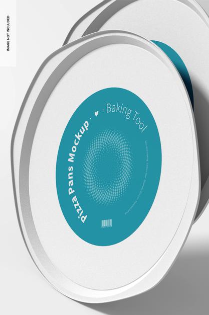 Free Pizza Pans Mockup, Perspective View Psd