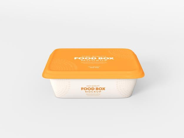 Free Plastic Food Box Packaging Mockup Psd
