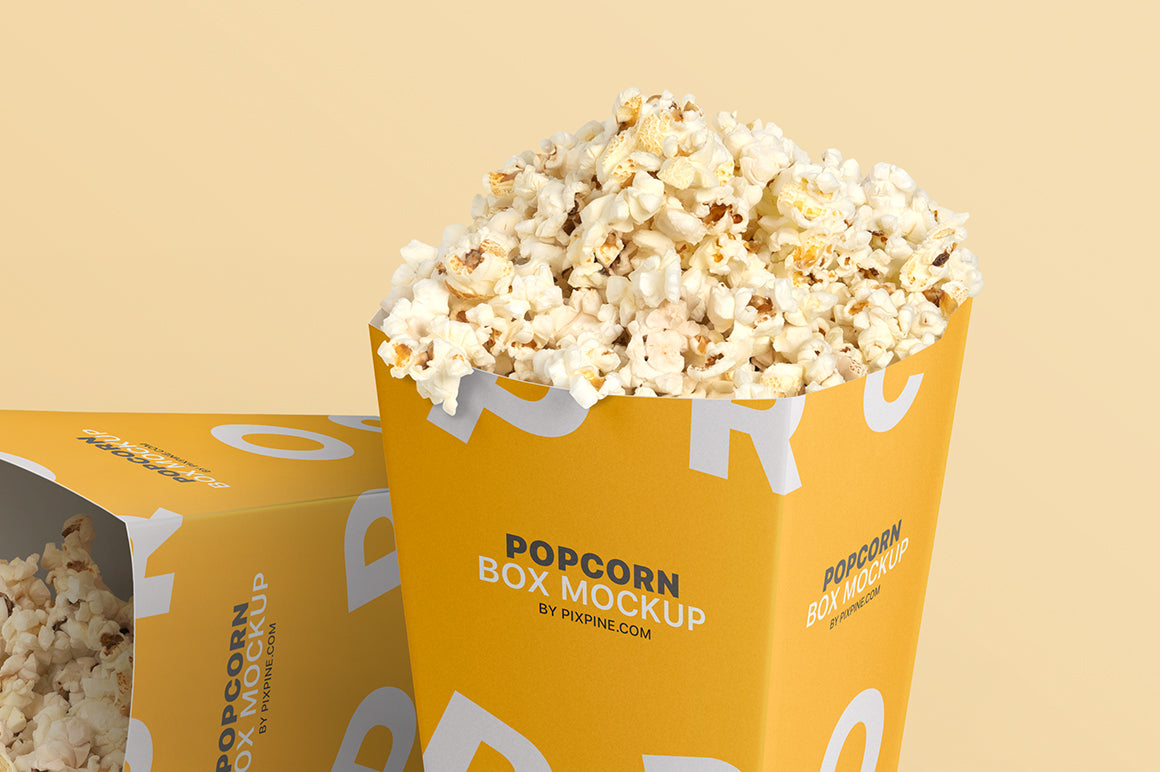 Free Popcorn Box Mockup