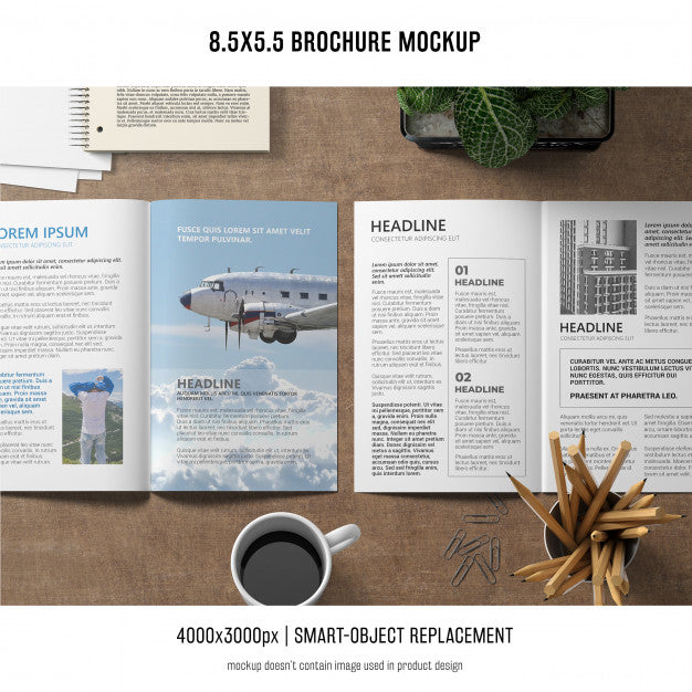 Free Portrait Brochure Mockup Psd