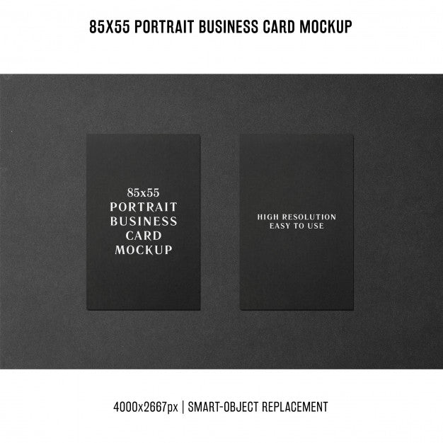 Free Portrait Business Card Mockup Psd