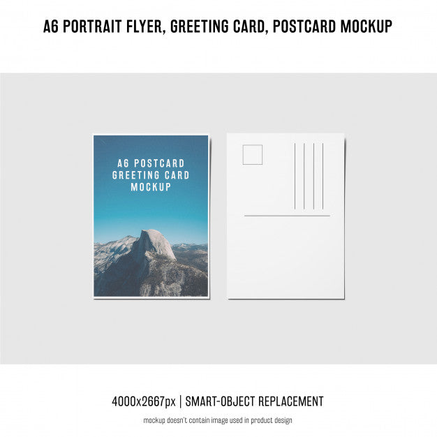 Free Portrait Flyer, Postcard, Greeting Card Mockup Psd