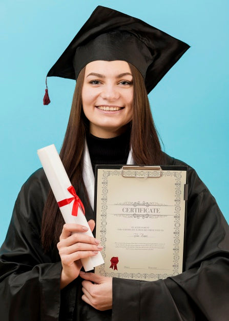 Free Portrait Of Student Holding University Diploma Psd