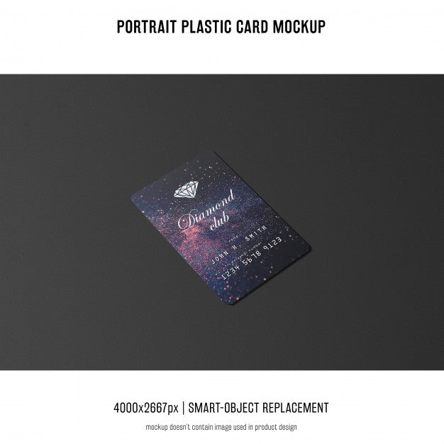 Free Portrait Plastic Card Mockup Psd