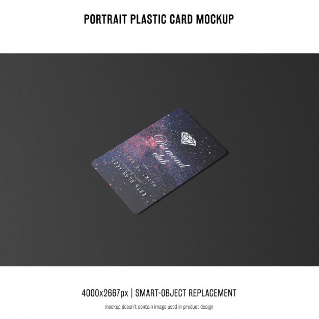 Free Portrait Plastic Card Mockup Psd