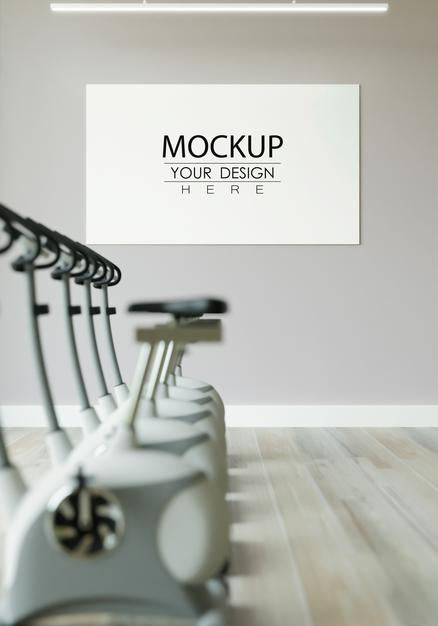 Free Poster Frame In Fitness Gym Mockup Psd