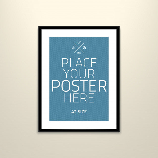 Free Poster Template of a Blank Paper Sheet in Frame