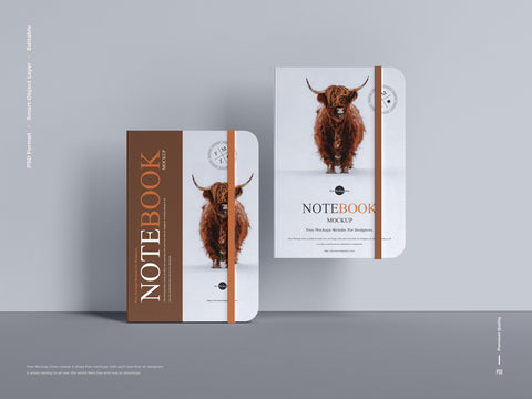 Free Premium Branding A5 Notebook Mockup