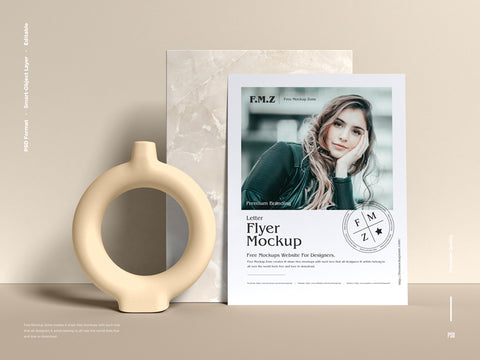 Free Premium Branding Letter Flyer Mockup