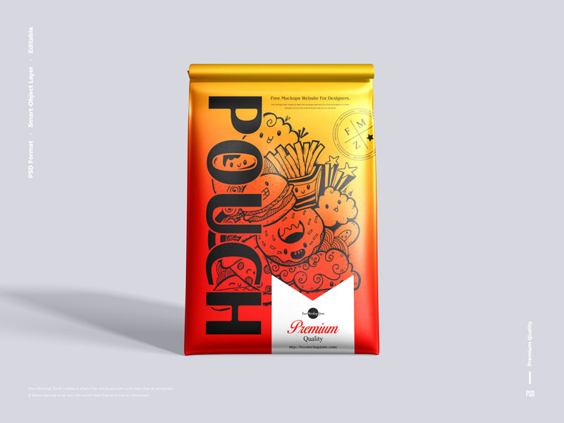 Free Premium Stand Up Pouch Mockup