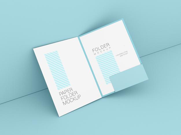 Free Presentation Folder With A4 Paper Mockup Psd