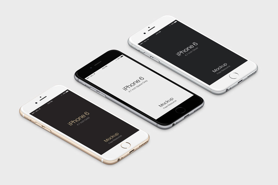 Free 3D View of iPhone 6 Vector Mockup