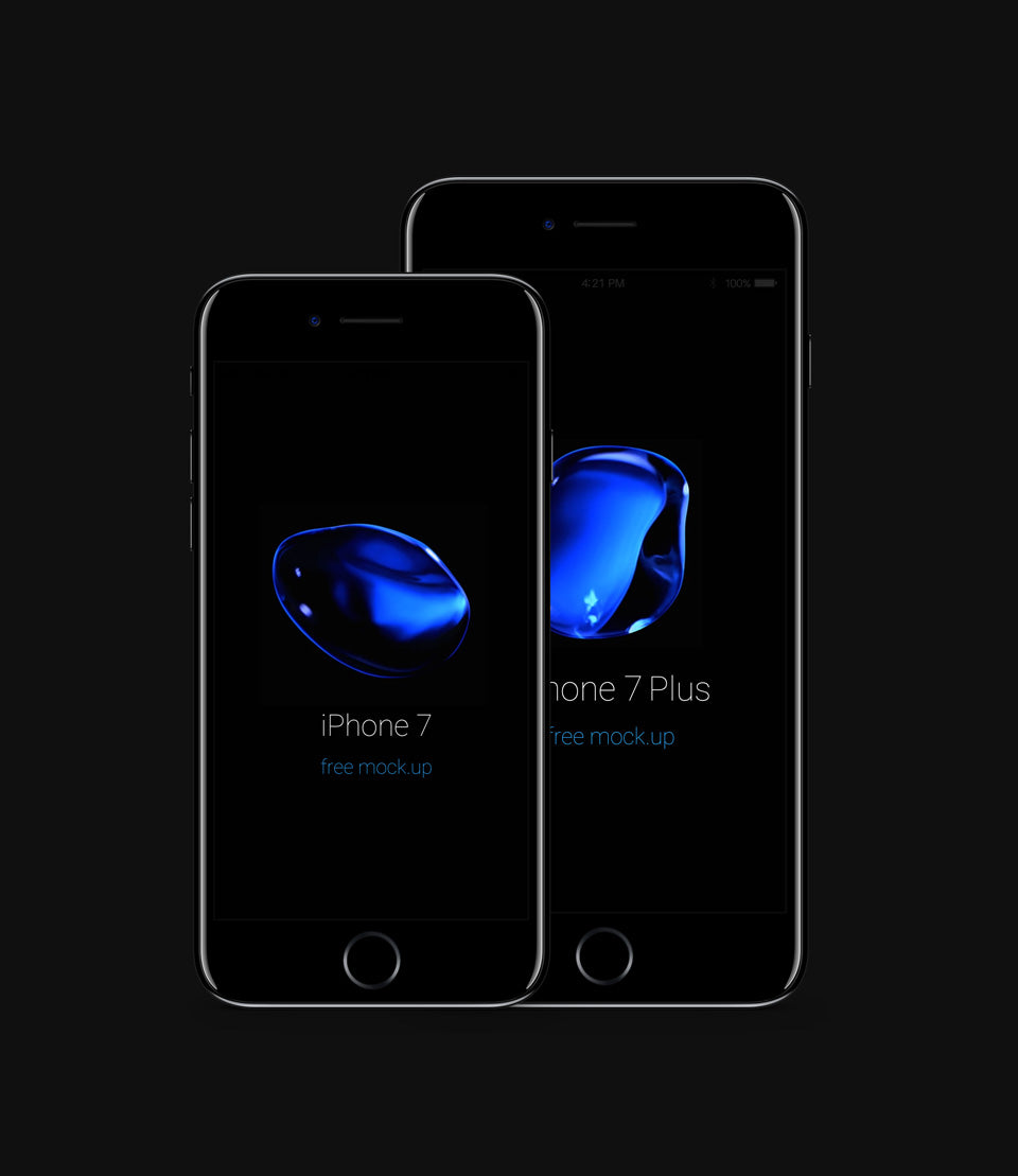 Free iPhone 7 Jet Black Mockup Psd
