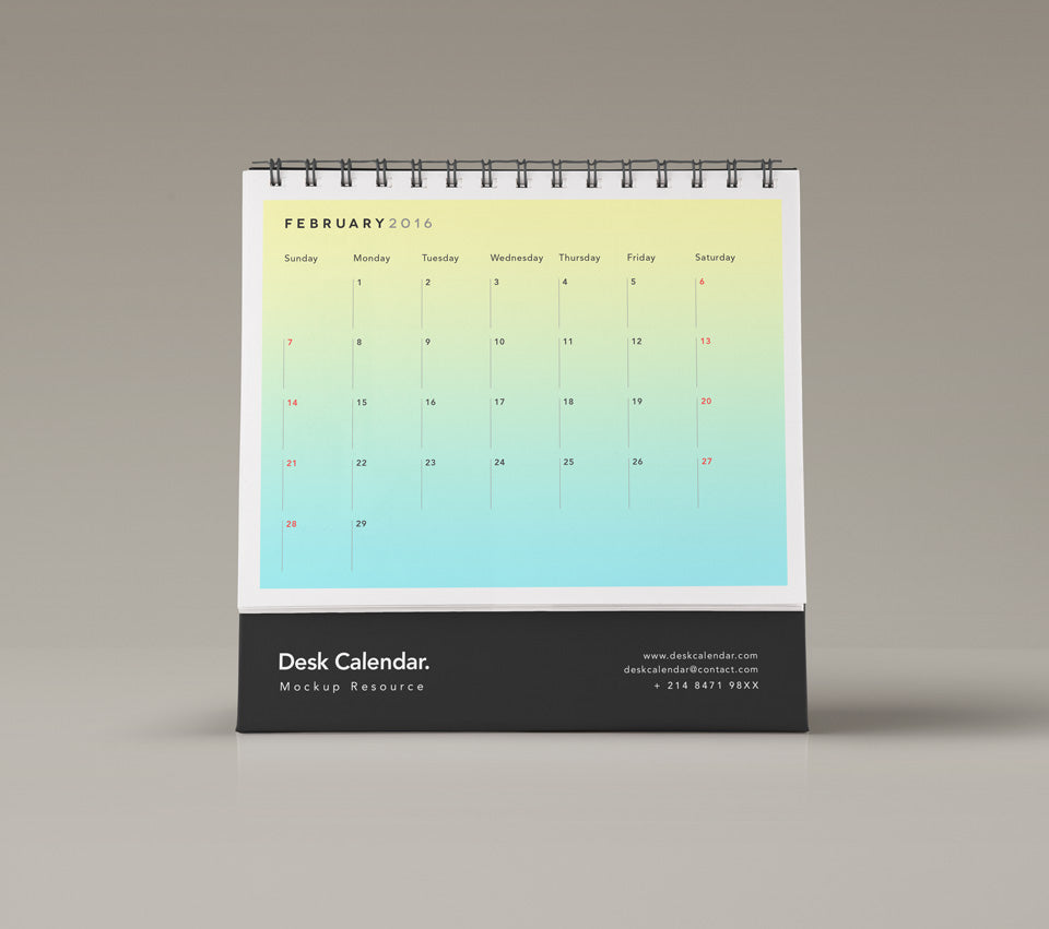 Free White Clean Calendar Mockup Mockup