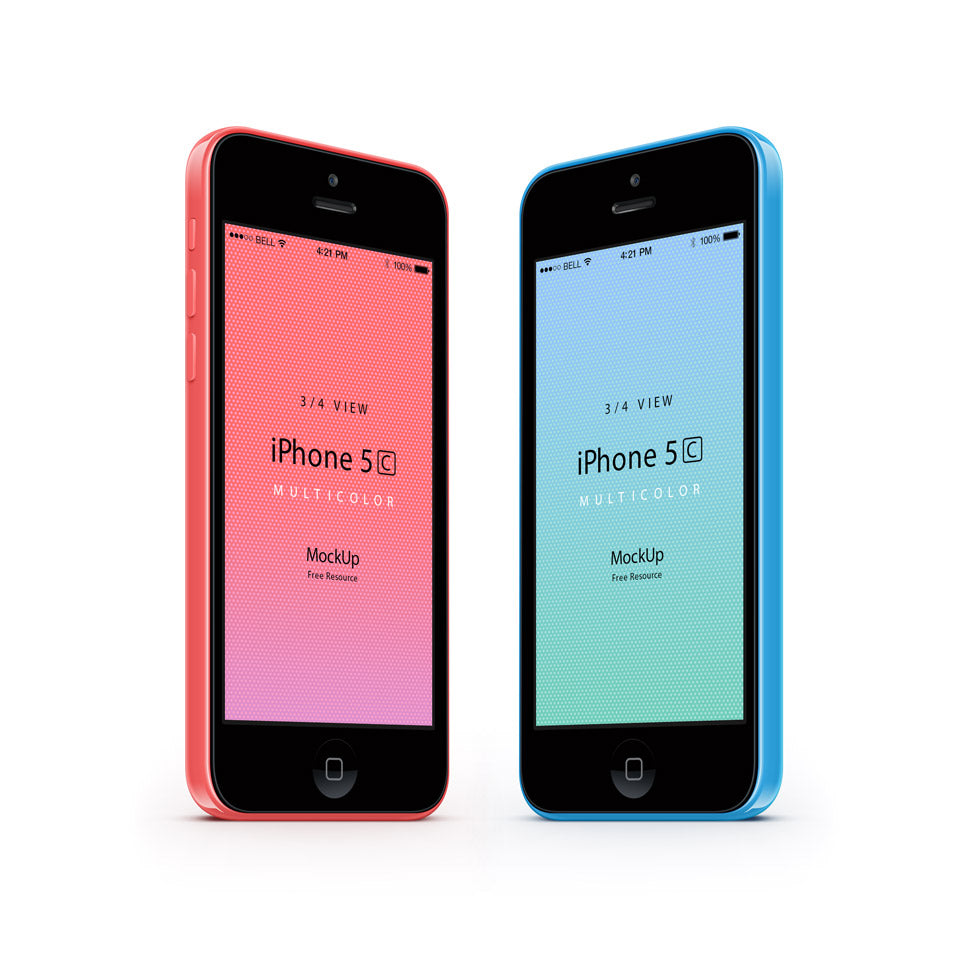 Free Set of iPhone 5C Psd Mockups