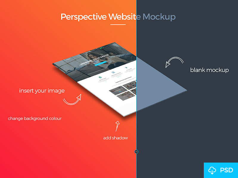 Free Perspective Website Mockup