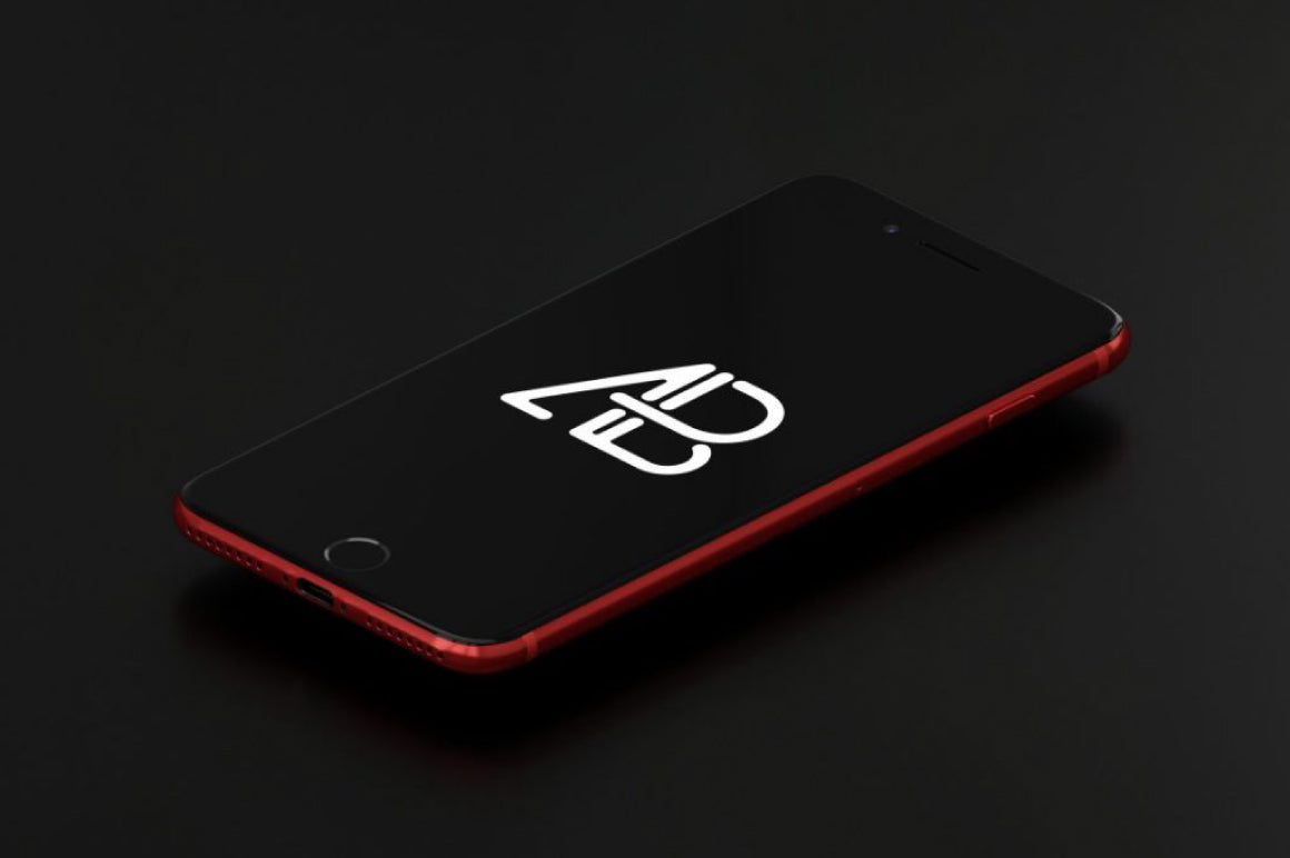 Free Product Red Iphone 7 Plus Mockup Vol.3