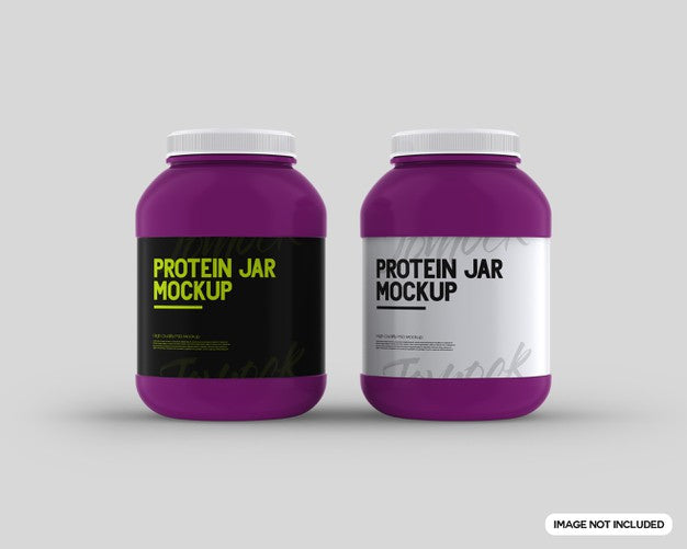 Free Protein Powder Packaging Bottle Mockup (PSD)