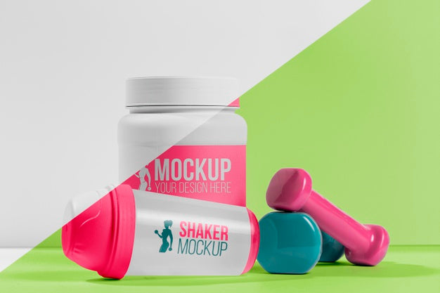 Free Protein Powder Bottle And Weights Psd