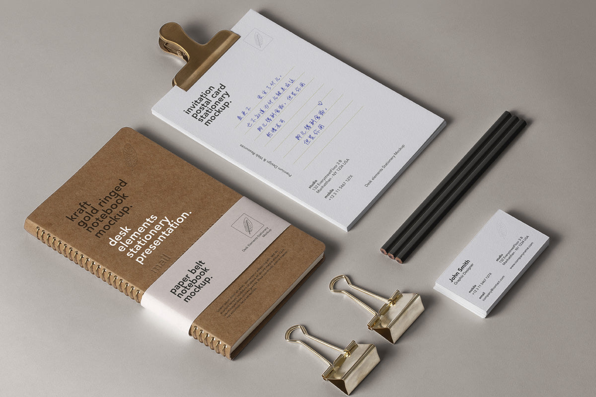 Free Psd Desk Stationery Mockup