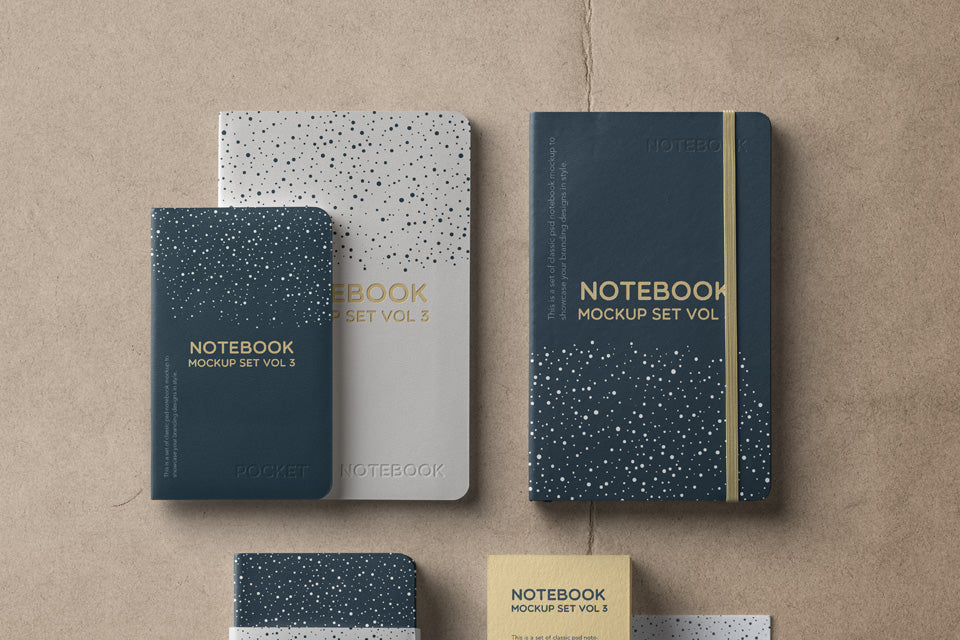Free Psd Notebook Mockup Set Vol 3