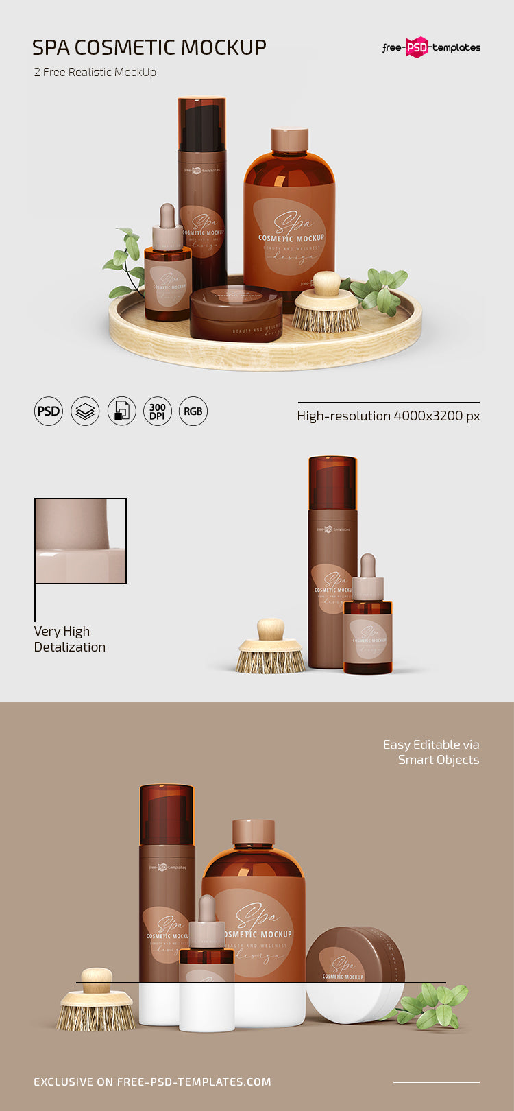 Free Psd Spa Cosmetic Template Mockup