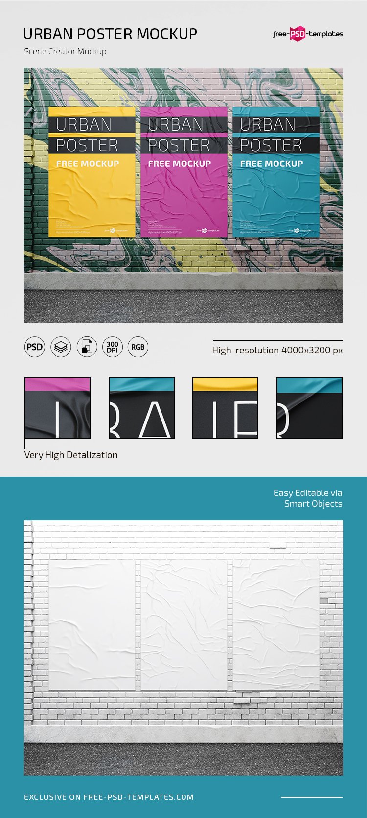 Free Psd Urban Poster Mockup Templates