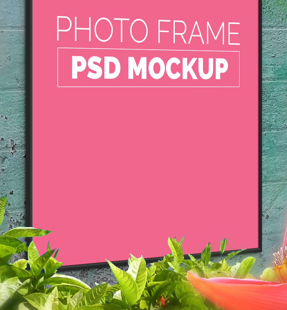 Free Wall Photo Poster Mockup PSD