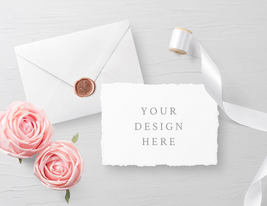 Free Psd Wedding Invitation Card & Envelope Mockups