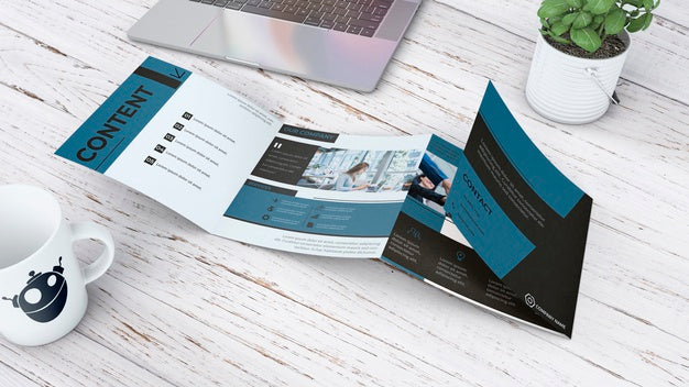 Free Quadfold Brochure Mockup Psd