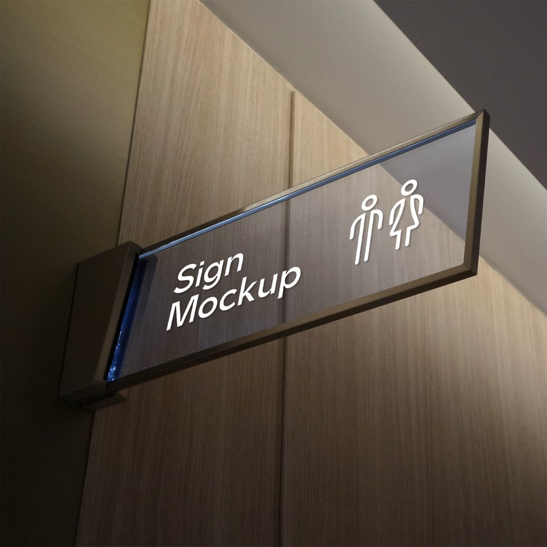 Free Ractangle Sign Psd Mockup