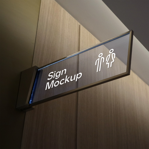 Free Ractangle Sign Psd Mockup
