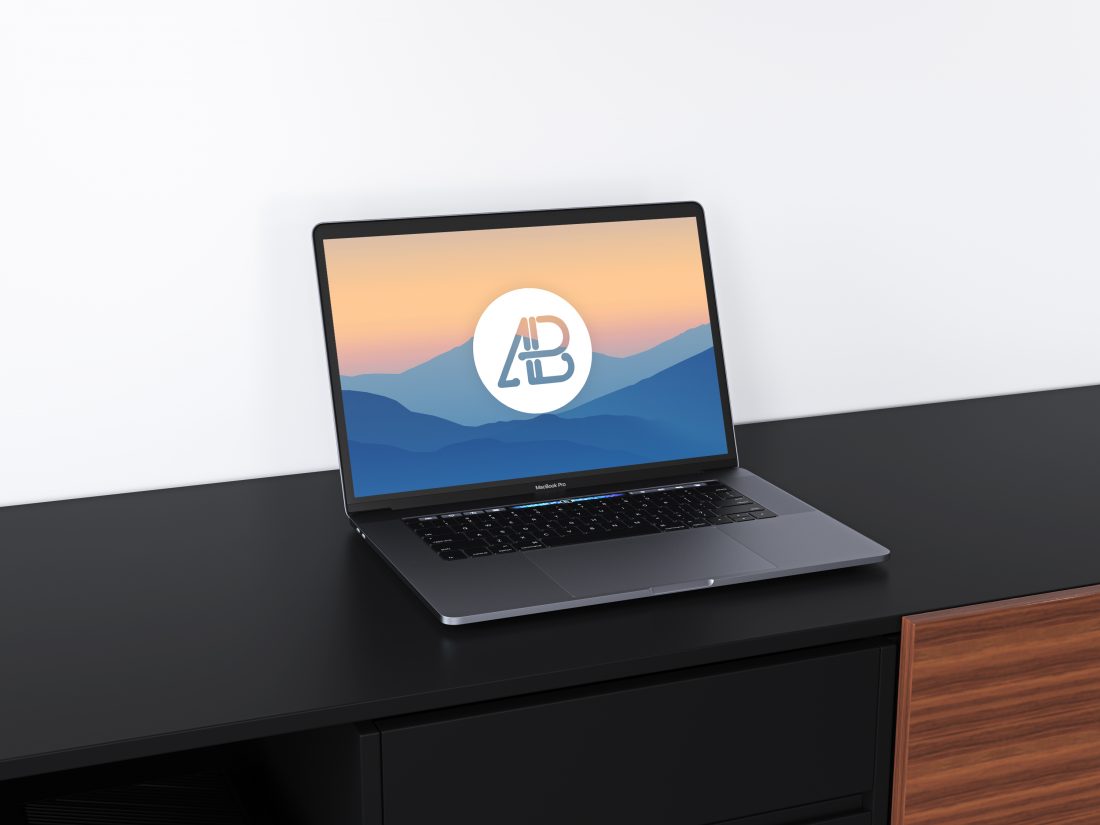 Free Realistic 2016 Space Grey Macbook Pro Mockup Vol.2