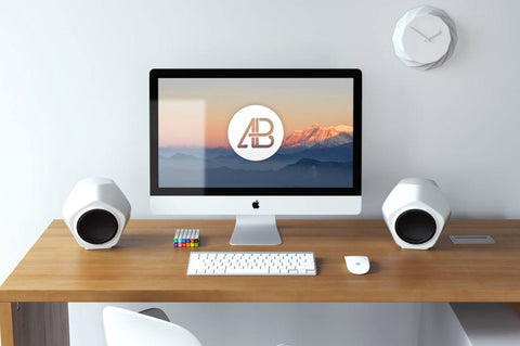 Free Realistic 5K Imac Mockup Vol.3