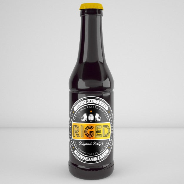Free Realistic Beer Bottle Mockup Psd