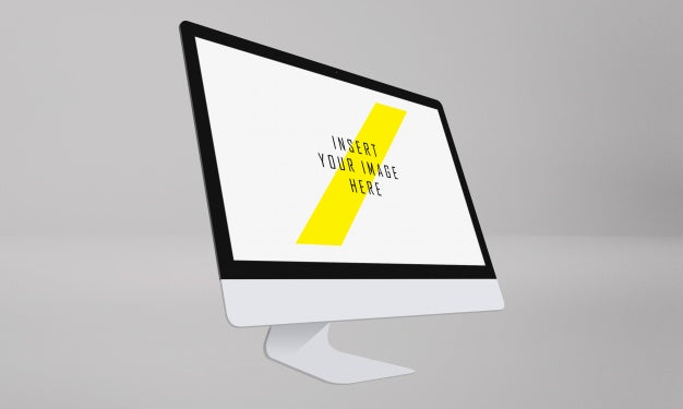 Free Realistic Computer Screen Mock Up Psd